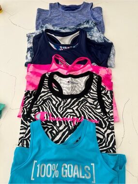 Lot of 6 girls athletic tanks